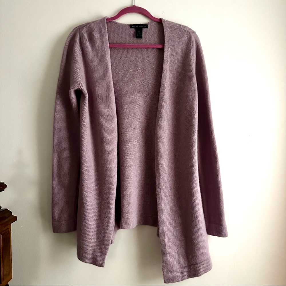 Elena Solano Lambswool Angora‎ Open Cardigan Sweater